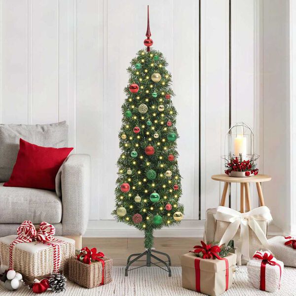 vidaXL Sapin de Noël artificiel Vert 150 cm PVC et acier et plastique