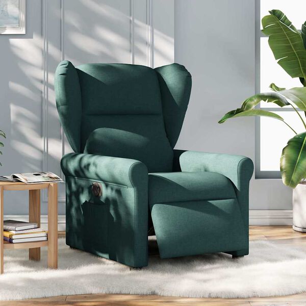 vidaXL Fauteuil inclinable &eacute;lectrique Vert fonc&eacute; Tissu