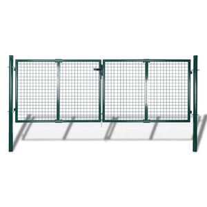 vidaXL Portail de cl&ocirc;ture en acier 300x100 cm vert