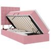 vidaXL Lit de rangement LED avec matelas Rose 90 x 200 cm Velours
