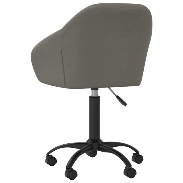 vidaXL Chaise pivotante de bureau Gris fonc&eacute; Velours