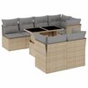 vidaXL Salon de jardin avec coussins 8 pcs beige résine tressée