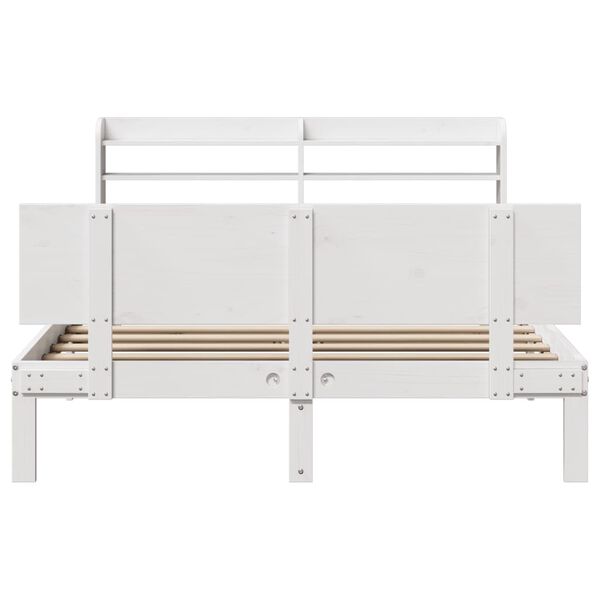 vidaXL Cadre de lit avec t&ecirc;te de lit sans matelas blanc 120x190 cm