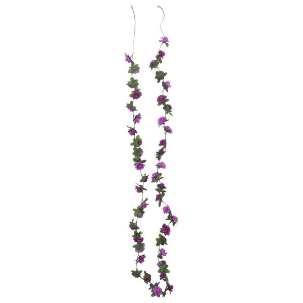 vidaXL Guirlandes de fleurs de No&euml;l 6 pcs violet clair 240 cm