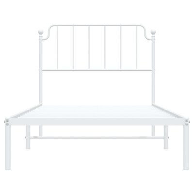 vidaXL Cadre de lit métal sans matelas et tête de lit blanc 100x200 cm