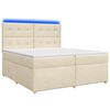 vidaXL Lit boxspring avec matelas Cr&egrave;me 200 x 200 cm Tissu