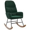 vidaXL Fauteuil &agrave; bascule velours vert fonc&eacute;