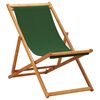 vidaXL Chaise pliante en bois d'eucalyptus et tissu vert