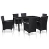 vidaXL Ensemble &agrave; manger d'ext&eacute;rieur 7 pcs R&eacute;sine tress&eacute;e Noir