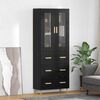 vidaXL Haut Armoire avec tiroir Ch&ecirc;ne noir 69,5 x 34 x 180 cm
