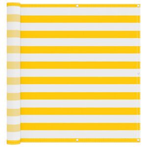 vidaXL &Eacute;cran de balcon Jaune et blanc 110 x 800 cm Tissu Oxford