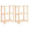 vidaXL &Eacute;tag&egrave;res de rangement &agrave; 3 niveaux 2 pcs 60x38x90 cm Pin 150 kg