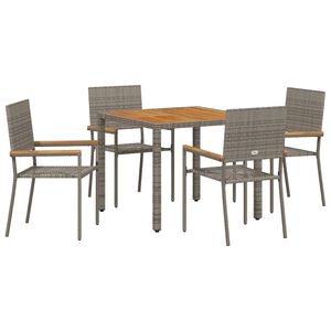vidaXL Ensemble de salle &agrave; manger pour jardin 5 pc Gris polyrotin