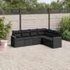 vidaXL Salon de jardin 6 pcs avec coussins noir r&eacute;sine tress&eacute;e