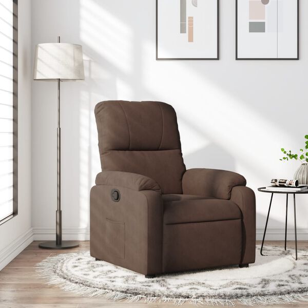 vidaXL Fauteuil inclinable marron tissu microfibre