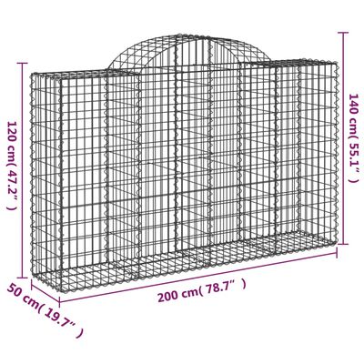 vidaXL Paniers à gabions arqués 12 pcs 200x50x120/140 cm Fer galvanisé