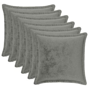 vidaXL Coussin de jet&eacute; 6 pc HOUTEN Gris fonc&eacute; 30 x 30 cm Flanelle