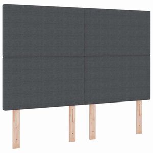 vidaXL T&ecirc;te de lit avec t&ecirc;te de lit Gris fonc&eacute; 144 cm Cuir synth&eacute;tique