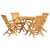 vidaXL Ensemble &agrave; manger de jardin 5 pcs Bois de teck massif