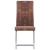 vidaXL Chaises à manger cantilever lot de 4 marron similicuir daim