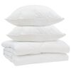 vidaXL Couette avec oreiller 3 pc Blanc Microfibre