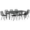 vidaXL Ensemble de salle &agrave; manger pour jardin 9 pc Noir