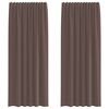 vidaXL Rideaux en voile avec passants 2 pcs marron