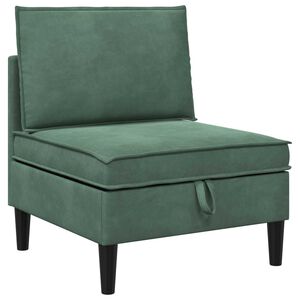vidaXL Canap&eacute; moyen avec rangement Vert Mer Velours