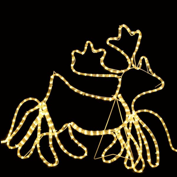 vidaXL Cordon lumineux de No&euml;l 6 Rennes XXL et tra&icirc;neau 2160 LED 7 m