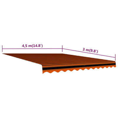 vidaXL Toile d'auvent Orange et marron 450x300 cm