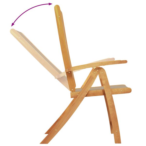 vidaXL Chaises pliables de jardin lot de 8 bois d'acacia et textil&egrave;ne