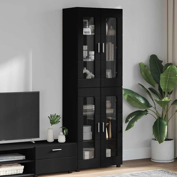 vidaXL Haut Armoire FLORIN Noir 60 x 35 x 182 cm Bois d'ing&eacute;nierie