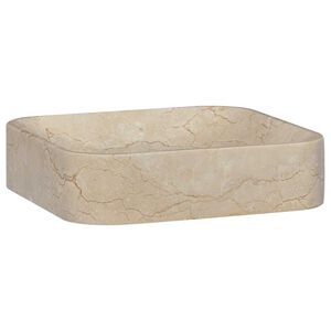vidaXL Lavabo Cr&egrave;me 40x40x10 cm Marbre