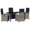 vidaXL Ensemble de salle &agrave; manger pour jardin 5 pcs Gris polyrotin