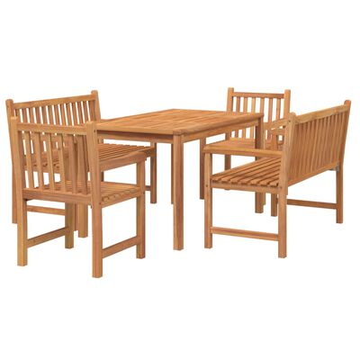 vidaXL Ensemble à manger de jardin 5pcs Bois de teck massif