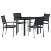 vidaXL Ensemble de salle &agrave; manger pour jardin 5 pcs Noir Rotin PE