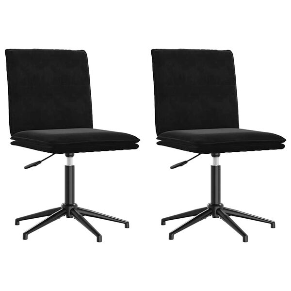 vidaXL Chaises &agrave; manger lot de 2 Noir Velours