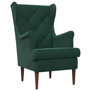 vidaXL Fauteuil Vert fonc&eacute; Velours