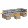 vidaXL Salon de jardin avec coussins 8 pcs beige r&eacute;sine tress&eacute;e