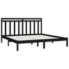 vidaXL Cadre de lit sans matelas noir 200x200 cm bois massif