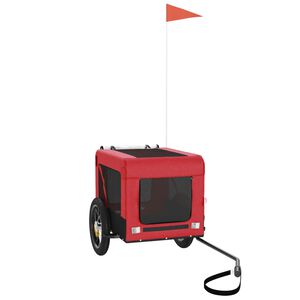 vidaXL Remorque de v&eacute;lo pour animaux de compagnie rouge et noir
