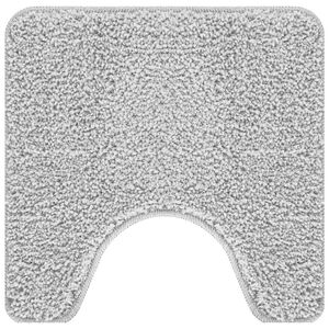 vidaXL Tapis de bain antid&eacute;rapant avec d&eacute;coupe pour toilette Gris