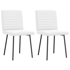 vidaXL Chaises &agrave; manger lot de 2 blanc similicuir