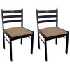 vidaXL Chaises &agrave; manger lot de 2 marron h&eacute;v&eacute;a solide et velours