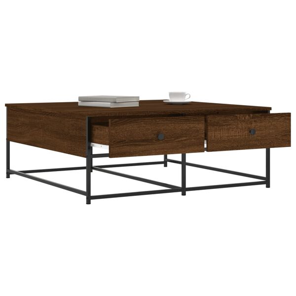 vidaXL Table basse ch&ecirc;ne marron 100x99x40 cm bois d'ing&eacute;nierie