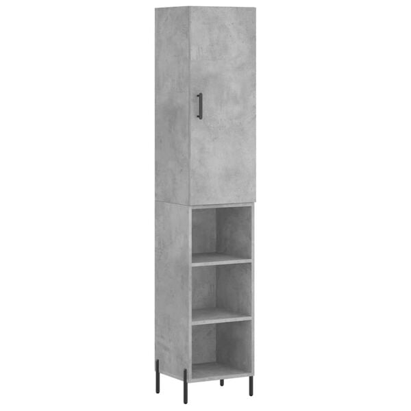 vidaXL Buffet haut Gris b&eacute;ton 34,5x34x180 cm Bois d'ing&eacute;nierie