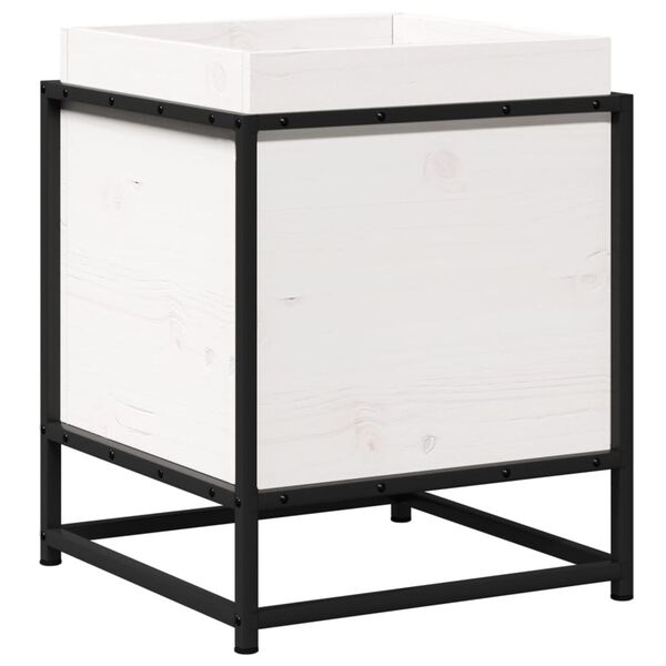 vidaXL Jardini&egrave;re blanc 40x40x50 cm bois de pin massif