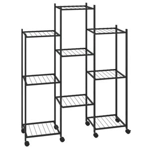 vidaXL Jardini&egrave;re avec roues 83x25x103,5 cm Noir Fer