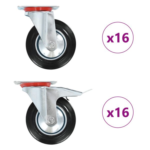 vidaXL 32 pcs Roulettes pivotantes 160 mm