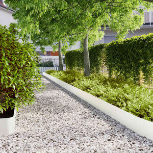 vidaXL Bordure de Pelouse 10 pc 20 x 103 cm Acier lamin&eacute; &agrave; froid Blanc